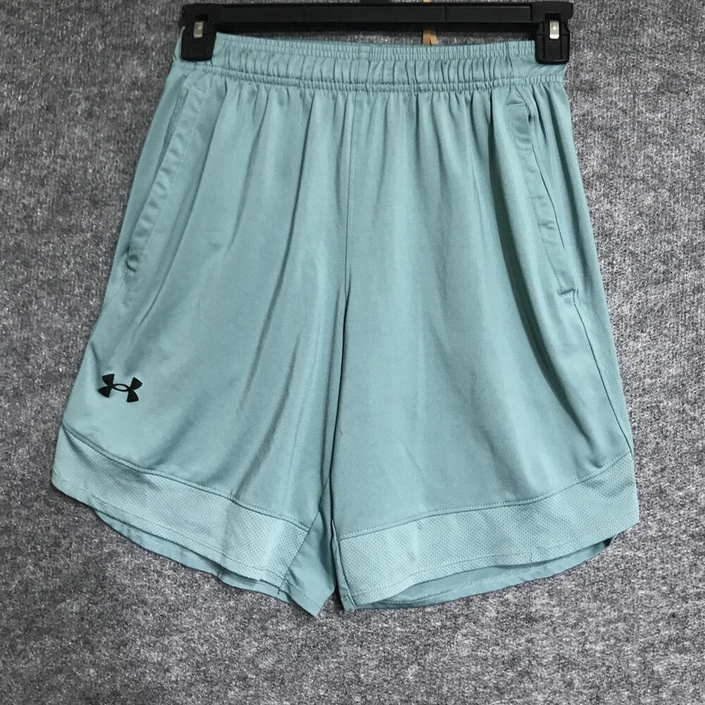 Under Armour HEATGEAR Shorts Stretch Running Fitted Green Size P SM
